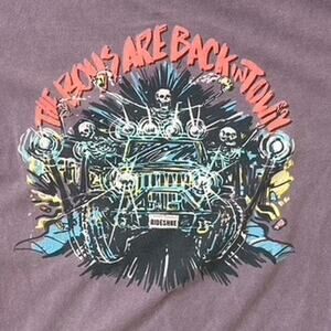 Heavy Metal Skeleton T-shirt Mens Medium Purple Monster Truck Short Sleeve